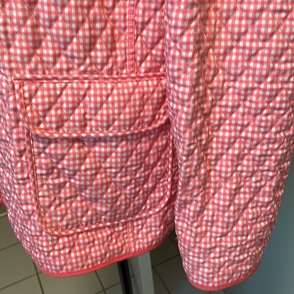 BLASSPORT Reversible Quilted Jacket Solid Peach & Peach/White Gingham Print - Picture 6 of 10